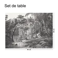 lot de 4 sets de table l 40xl 30cm gris paysage jungle