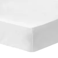 drap-housse uni en coton blanc 160x200cm