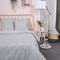parure de lit floral en coton vert 260x240 cm