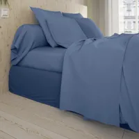 drap plat   coton bleu 180x290 cm