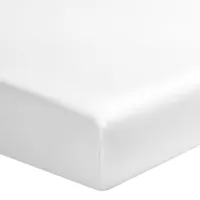 drap housse en satin de coton blanc 90x200