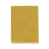 serviette de bain unie en coton jaune safran 55x100