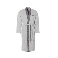 peignoir homme coton col kimono gris