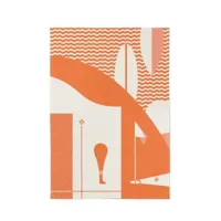 torchon de cuisine coton kontatu panorama kirolak orange 50x70 cm