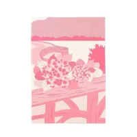 torchon de cuisine coton kontatu panorama lorea rose 50x70 cm