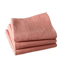 lot de 3 serviettes de table 43x43 rose en coton