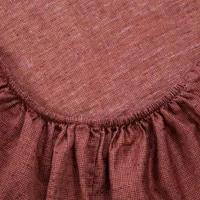 drap housse en satin de coton lavé rouge 160 x 200 cm