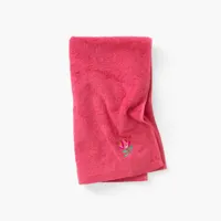 serviette de toilette rose pitaya bouclette brodé rose 50 x 90 cm