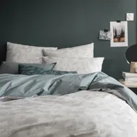 parure de lit bicolore en coton gris 200x200