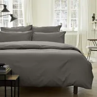 parure de lit en satin de coton gris 200x200