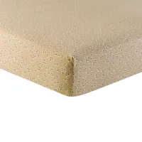 drap housse imprimé en coton beige sable 140x191