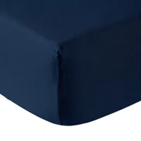 drap housse lin bleu de chine 140x190 cm