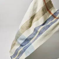 plaids polyester et laine blanc et  multicoloré 140x200cm
