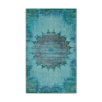 tapis de bain bleu turquoise avec impression numérique 60x100