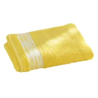 drap de bain 100x150 jaune mimosa en coton 450 g/m²