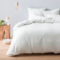 parure de lit    blanc 140 x 200 cm pur lin lavé