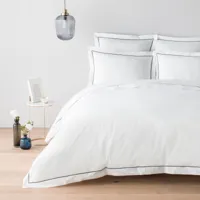 parure de lit    blanc 240 x 220 cm coton peigné