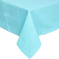 homescapes - nappe de table carrée en coton unie bleu - 137 x 137 cm - bleu